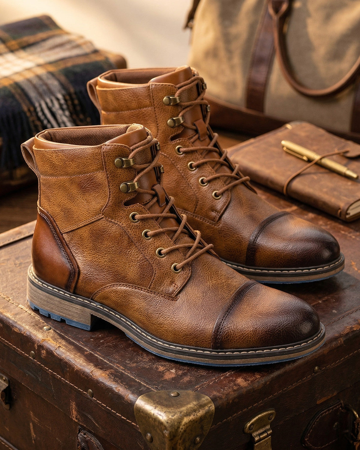 Tiberio Structured Leather Boot
